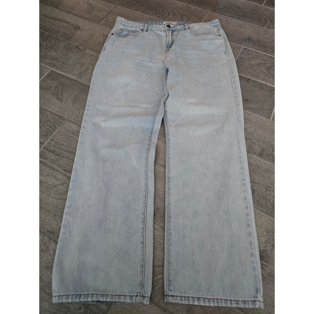 Hidden Los Angeles Women Light Wash Wide Mom Leg Jeans Size 31 High Rise Denim
